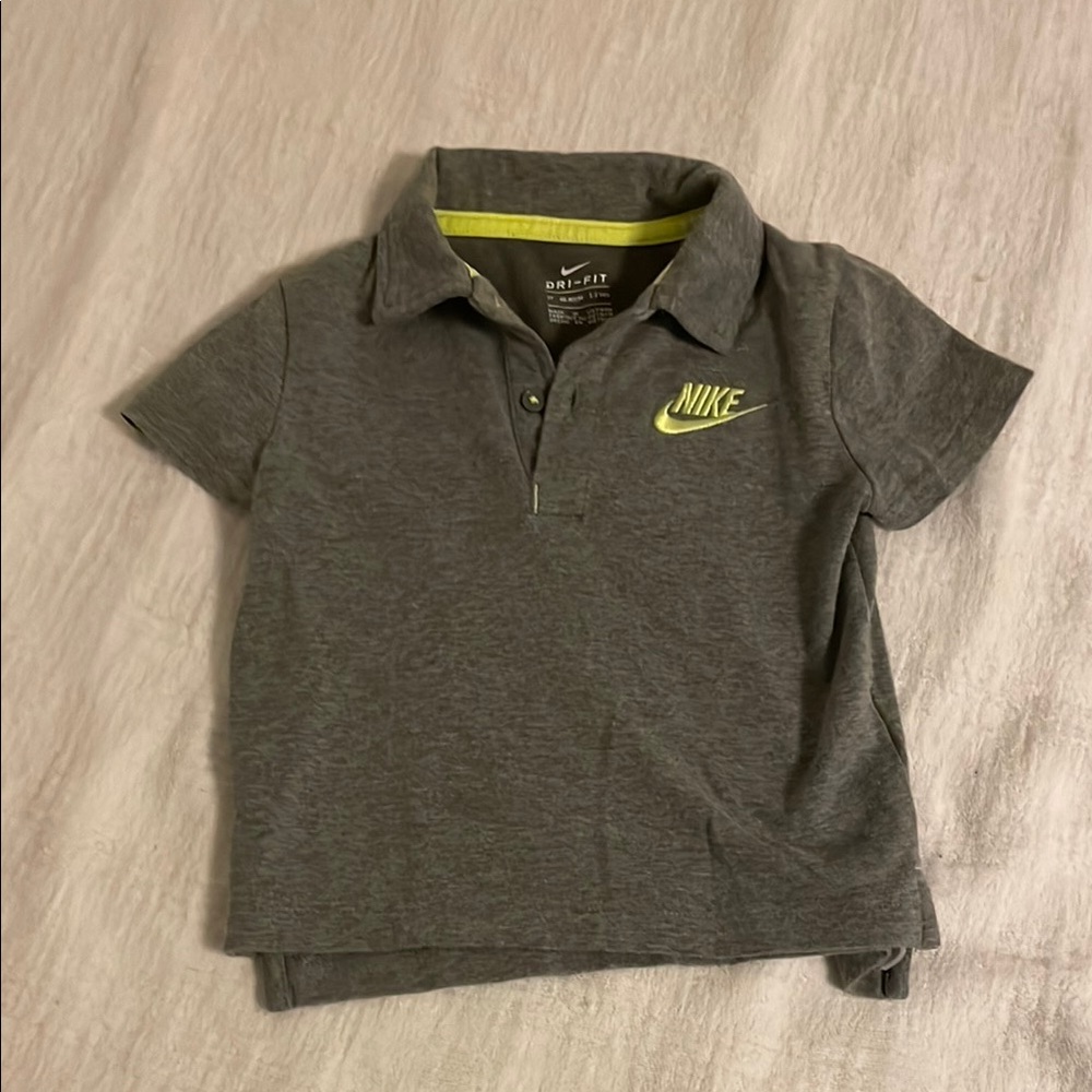 Nike Gray and Yellow Polo Shirt Sporty Design